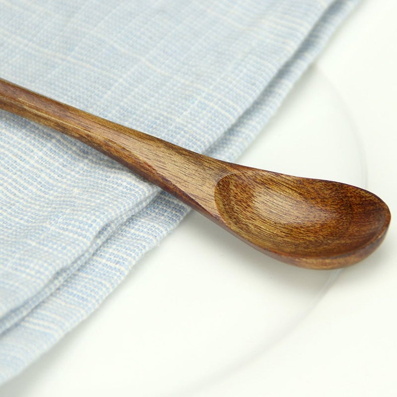 AOOSY Wooden Long Tea Spoons  AOOSY 9.13 inches 10 Pieces 100% Natural Wood Long Handle Drink Spoons Cocktail Stirrer Swizzle Sticks - Image 4
